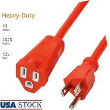 50 ft Heavy Duty 3-Prong Extension Cord Indoor & Outdoor 1625 W Power Cable New