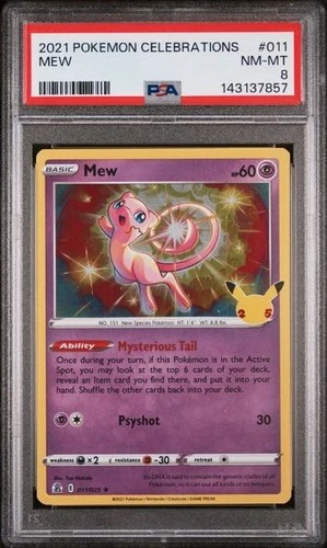 Mew - 2021 Pokemon Sword & Shield Celebrations #011/025 Holo PSA 8
