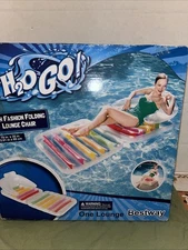 NEW Bestway H20 GO! High Fashion FOLDING Lounge Floating Swimming Pool Lounger