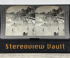 Vintage Keystone Stereoview Atlantic City Beach Summer Crowds NJ T19