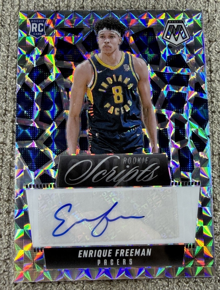 2024-25 Panini Mosaic Basketball #RS-FRE Enrique Freeman Scripts Auto RC Pacers