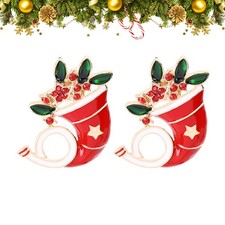 2 Pcs Christmas Brooches Cartoon Fashion Festive Enamel Shirt Sweater