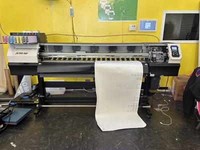 Used Mimaki JV150/160 Printer- dented in front & needs parts to print properly