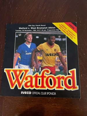 Watford vs West Bromwich Albion ,  November 20, 1984 Programme -VG