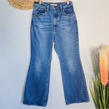 Levi's 70s High Rise Flare Medium Distressed Step Hem Jeans Womens SZ 29/30 8