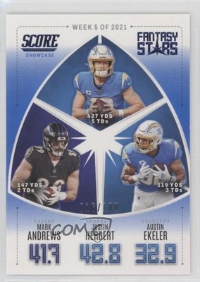 2022 Score Fantasy Stars Showcase Austin Ekeler Justin Herbert Mark Andrews 0s55
