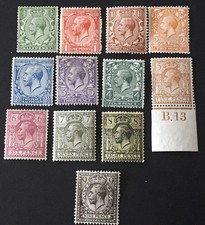 GB King George V 1912 Mint x12 Stamps Mint Light Hinged