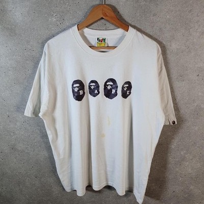 Vintage Bape Spellout 90s USA Single Stitch T-Shirt Herren Large weiß