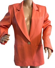 Harve Benard Blazer Womens M Coral Button Front Lined Jacket Classic Career