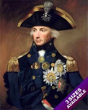 BRITISH ROYAL NAVY ADMIRAL LORD NELSON PORTRAIT PAINTING ART REAL CANVAS PRINT