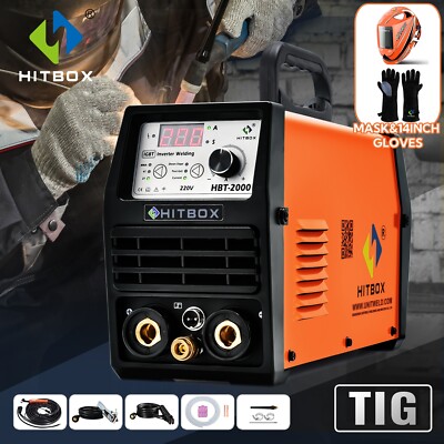 110V 220V TIG Welder Set &Helmet &14'' Gloves IGBT DC HF ARC TIG Welding Machine
