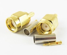 100pcs SMA Male Straight Crimp RF Connector for RG174 RG179 RG316 RG188 Cable