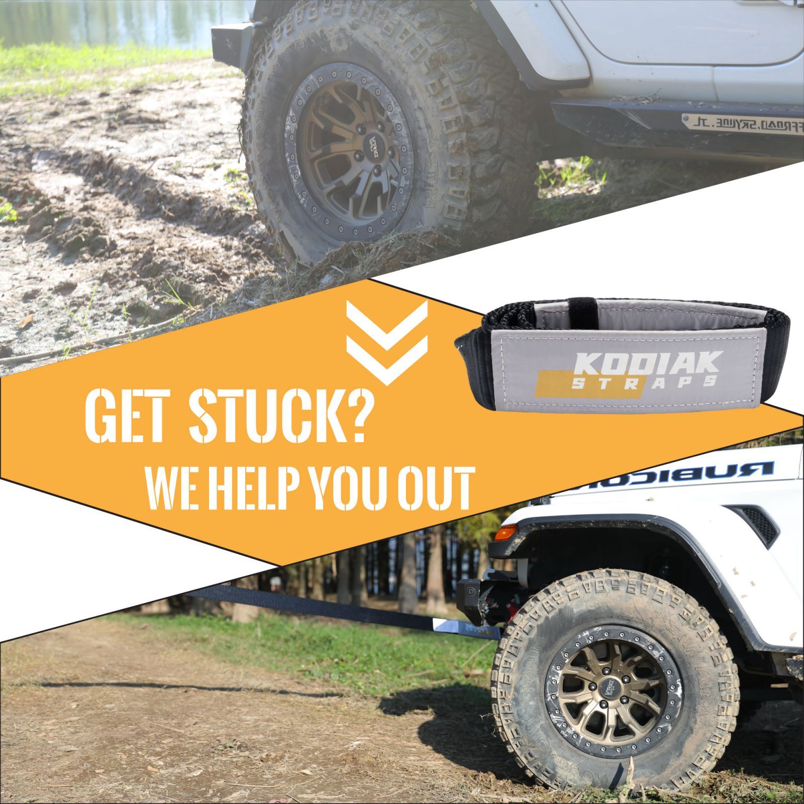 3" x 8' Tow Strap 3,5000lbs Tree Saver Winch Strap Heavy Duty