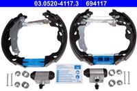 Bremsbackensatz Peugeot 107 1.0/1.4 HDI 05-14 Kpl. MIT Zylindern