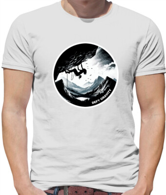 Defy Gravity Rock Climbing - Mens T-Shirt - Climb Climber Love Rocks