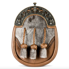 Norwood Collection Ledersiegel Sporran Antik Messing Distel - optionale Kette