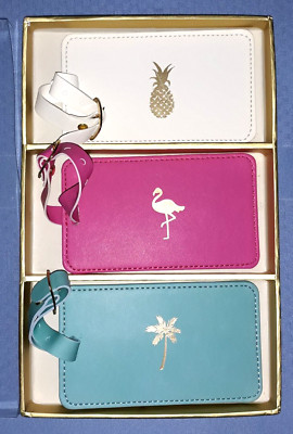 ECCOLO Deluxe Luggage Tag Gift Set Tropical Tags Pineapple Flamingo Palm Tree