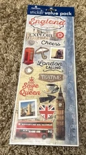 Paper House ENGLAND Sticker Pack 2 Sheets Travel  Big Ben Bus Phone