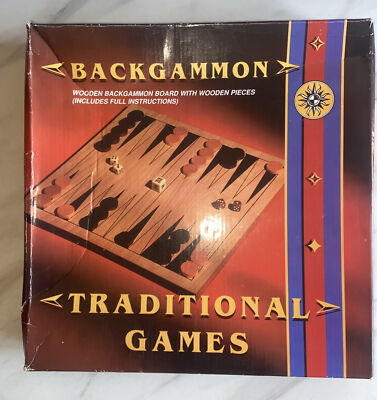 Backgammon traditionelles Holz Brettspiel Lagunenspiele 1995 Version 100% vollständig