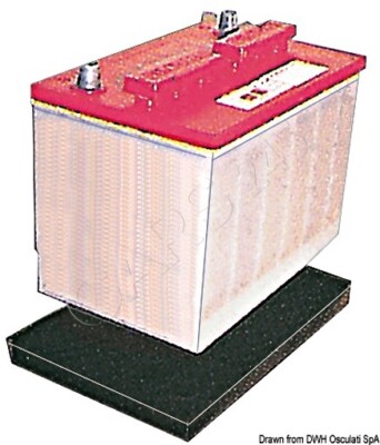 OSCULATI Batteriewanne aus Gummi schwarz 280 X 177 mm