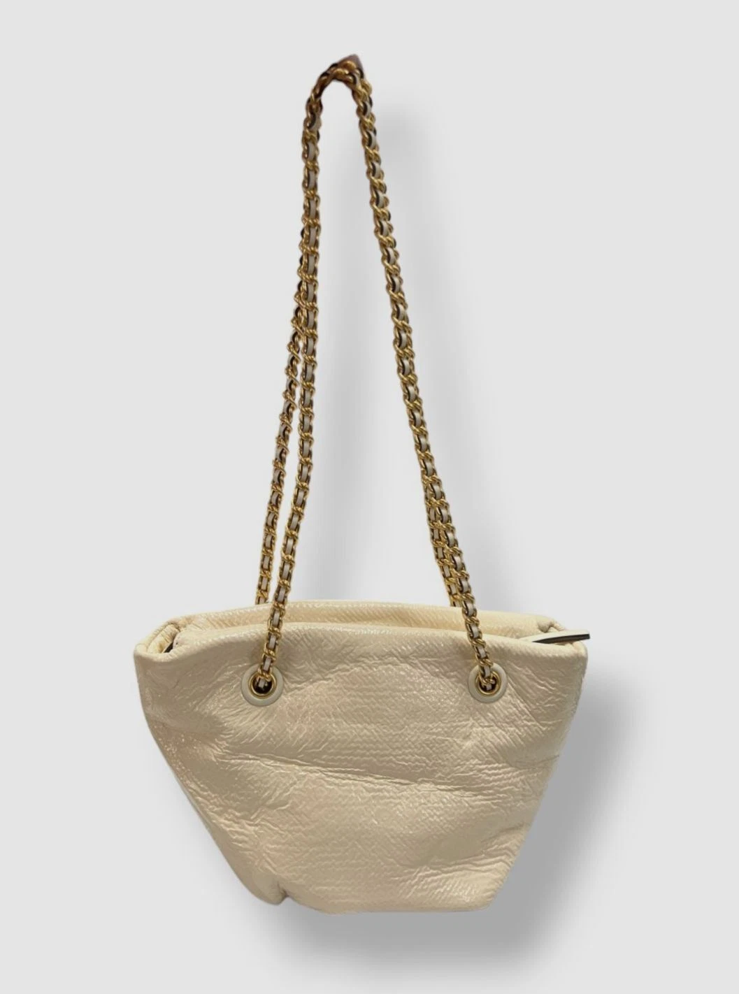 Tory Burch Tracolla Donna Avorio Piccola Ella Crinkle Patent Catena