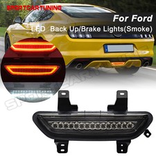 For 2015-2017 Ford Mustang LED Rear 4th Tail Brake Light Fog Reverse Lamp Smoked