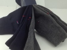Men's TOMMY HILFIGER Brand Blue Gray 23 COTTON Dress Socks - 4 Pack - 36 MSRP
