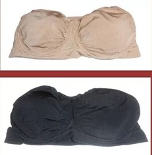 Rhonda Shear Set of 2 Strapless Underwire Bras in Nude  Black Size Medium