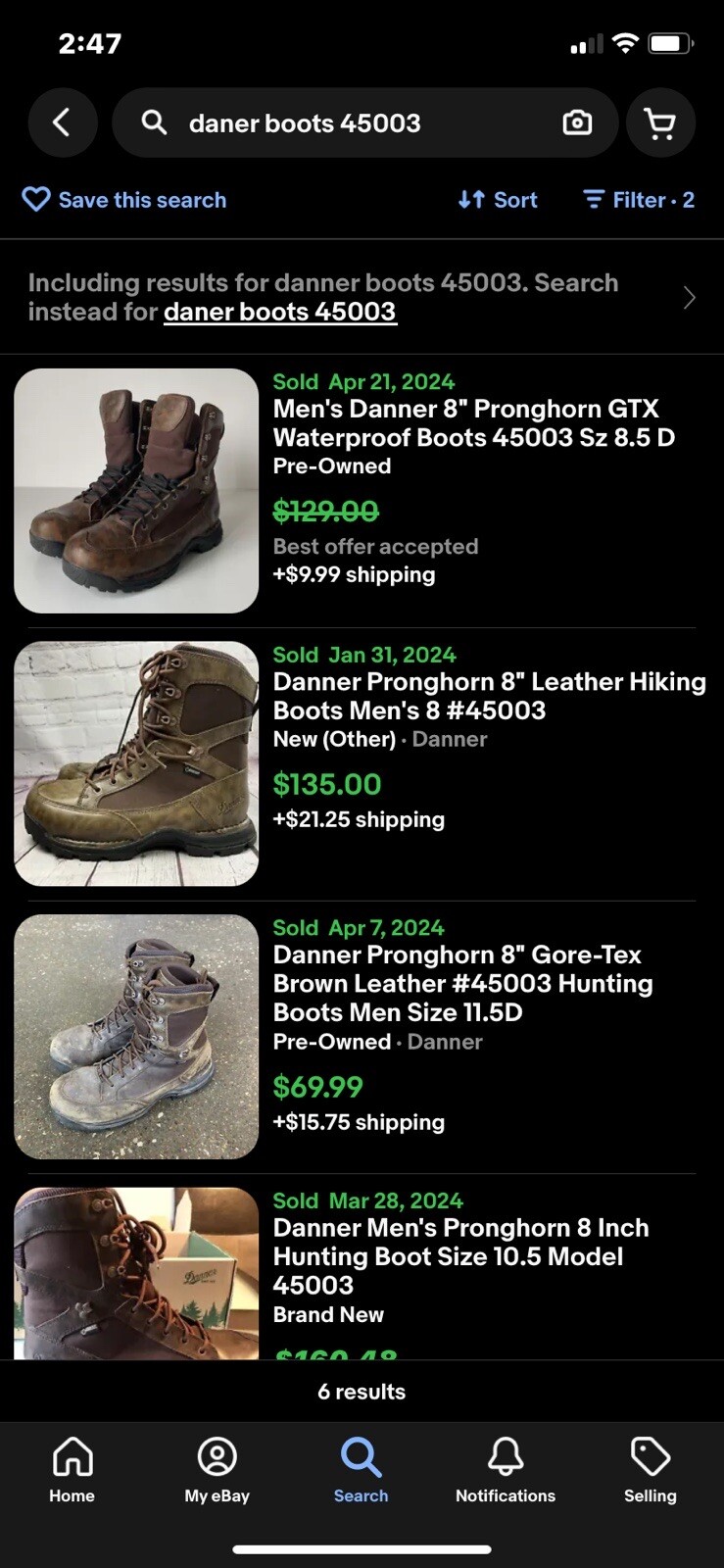 Danner Pronghorn 8" 45003 Waterproof GoreTex Hiking Work Leather Boots mens 9 D