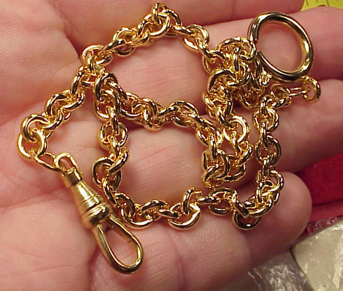Gold plated top pocket watch chain