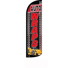 Auto Wraps Flag Flutter Feather Banner Swooper Extra Wide Windless