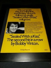 Bobby Vinton Sealed With A Kiss Rare Original Promo Poster Ad Framed!