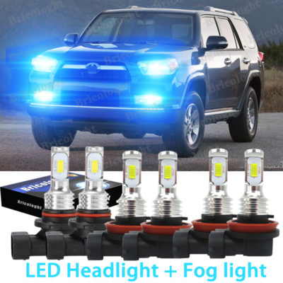 For Toyota 4Runner 2010-2020 Ice Blue LED Headlight Bulbs Hi/Lo