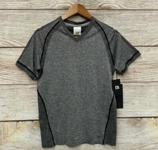 Blanc Noir Shirt Mens Medium Heather Grey Seamless Tight Neo V Neck T-Shirt New