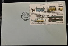 1983 STAMP "Horsecar, Streetcar"-"First Day of Issue" Vintage Envelope Ephemera