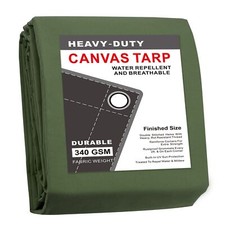 Finished Size 5x7 Feet Canvas Tarp with Rustproof Grommets Heavy Duty Multipu...