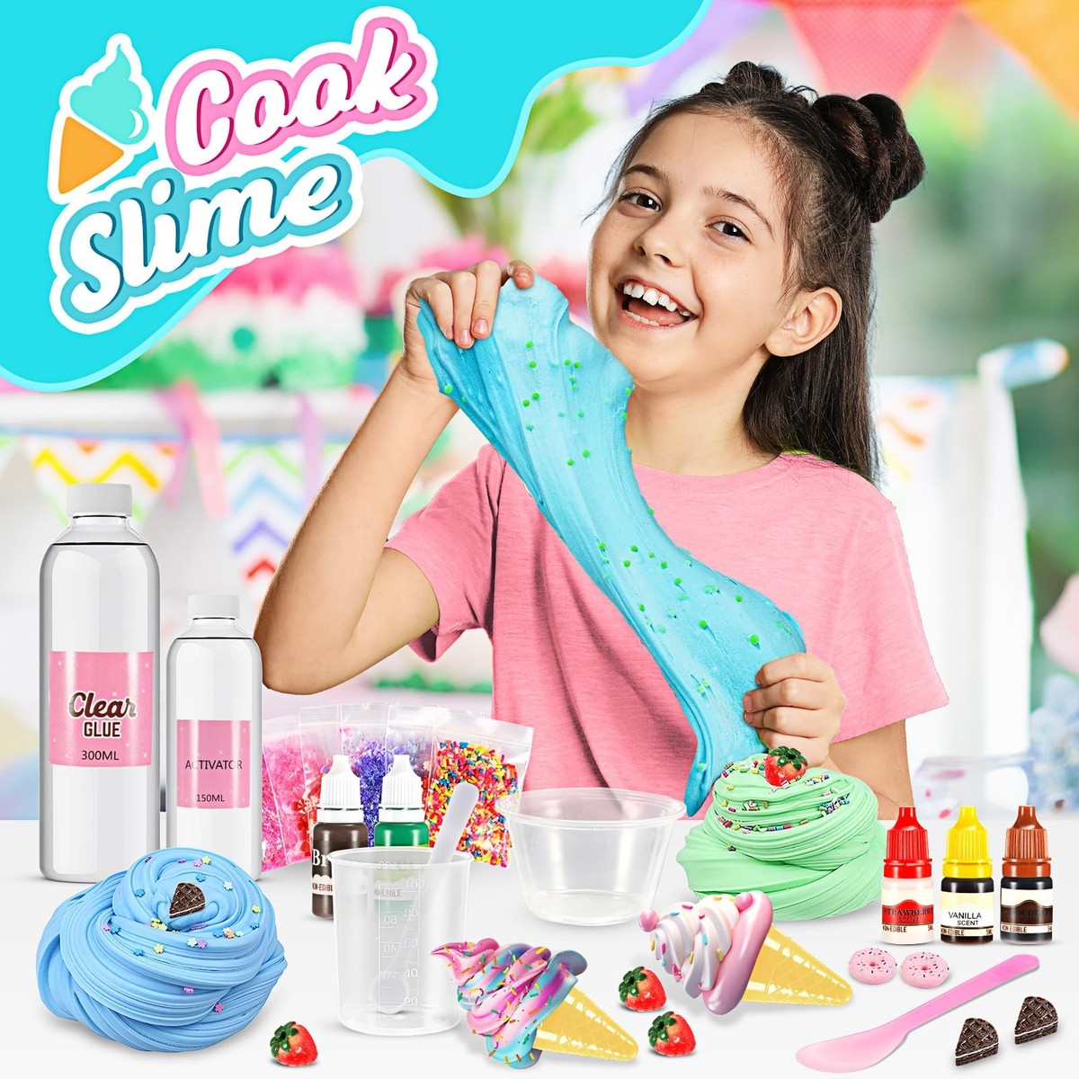 Original Stationery Ice Cream Slime Playshop – Schleim-Set Zum Selbermachen Von Eiscreme | Für Kinder Ab 4 Jahren