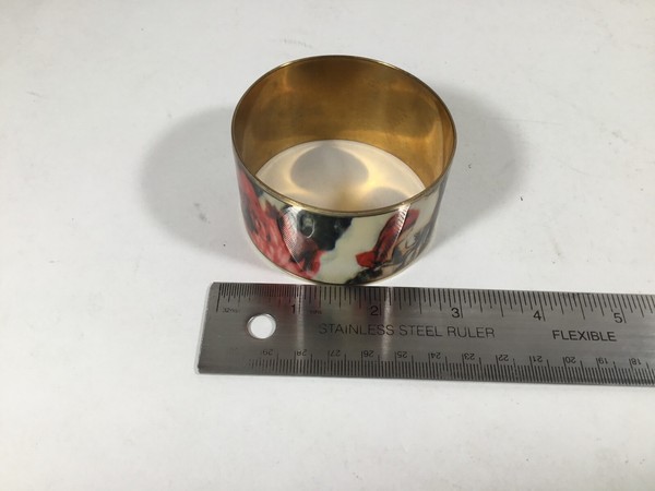Alternate view of Gold Plated Tortoise/marble Design Printed Cuff Bangle Bracelet New