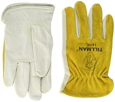 John Tillman 1414 Top Grain/Split Cowhide Drivers Gloves - Large 1414L , Mul...