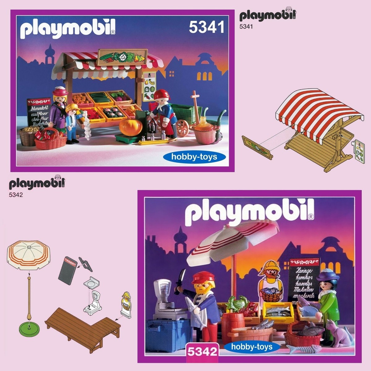 Playmobil 5341 5342 5343 5344 VICTORIAN MARKET STALL * SPARE PARTS