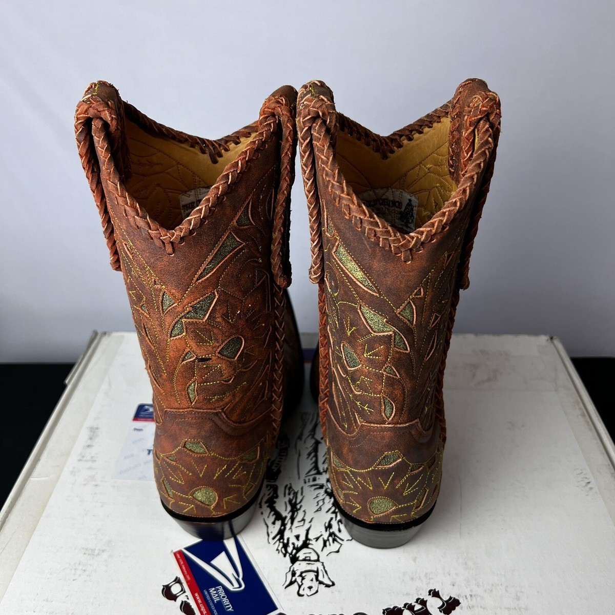 VTG NEW Womens Old Gringo Brown Pointed 11” Leather Cowboy