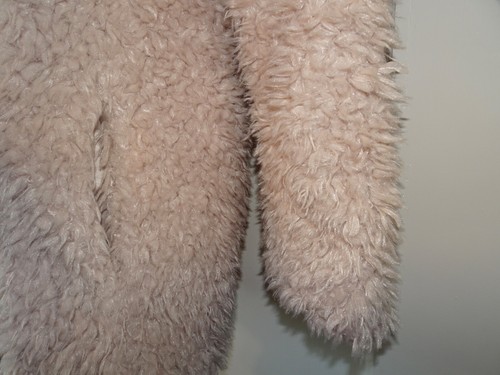 Y2K Pink Coquette Sherpa Jacket Fairy Academia Barbie Pastel Faux Fur Teddy Coat - Picture 7 of 10