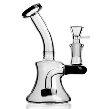 Mini Black Glass Matrix Perc Hookahs Recycler Water Pipes 1pc 14mm bowl