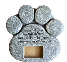 Pierre commémorative pour chien perte d'animal de compagnie - impression patte mémorial pour animaux de compagnie comporte un cadre photo ~ NEUF