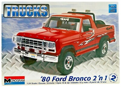 Monogram Trucks 1980 '80 Ford Bronco 4 X 4 1:24 Model Kit NEW SEALED 2010 Revell