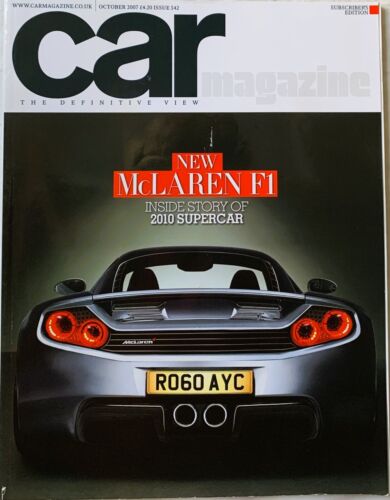 CAR MAGAZINE OCT-2007 - Ferrari 430 Scuderia, Jaguar XF, Lamborghini Gallardo - Afbeelding 1 van 12