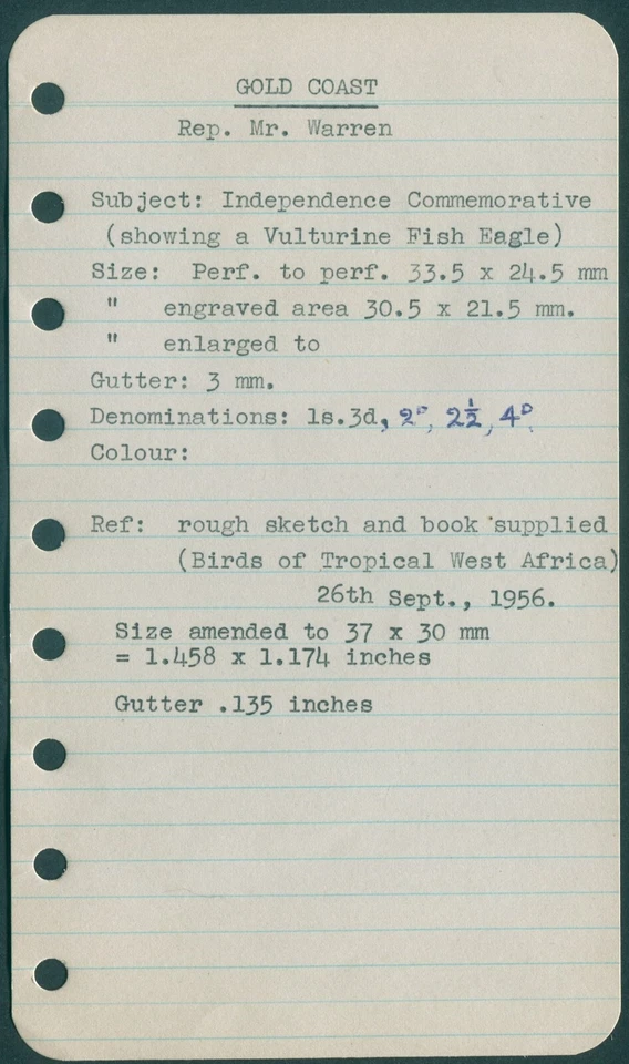 Ghana 1957 1s 3d Independencia Buitre Palm-nut SG169 prueba fotográfica Foto 3 de 3