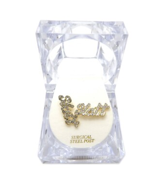 Hip Hop Iced Rapper Slatt Slime Love All the Time Fashion Pierced Bling Earrings