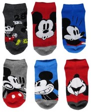 Disney Kids No Show Socks 6 Pair Pack Size 6-8 Mickey Minnie Toy Story Princess