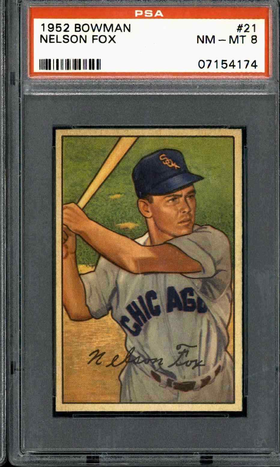 1952 Bowman #21 Nelson Fox - PSA 8